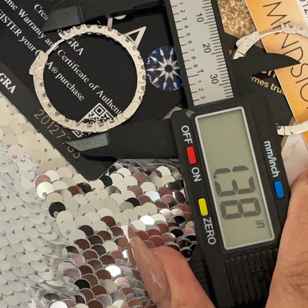 VVS GRA certified moissanite diamond gold vermeil hoops 100% passes diamond test - Picture 8 of 8